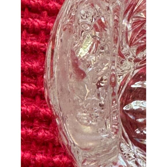Hofbauer Byrdes Cut Glass Oval Crystal Bowl Red Bird Motif - Picture 10 of 10